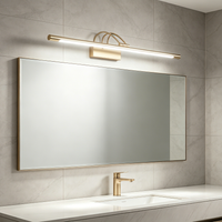 Dimmable LED Bathroom Vanity Light, Bendable Double Arm Wall Mount Mirror Lamp for Make-up Mirror