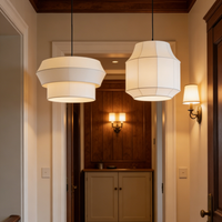 Black Farmhouse Chandelier 6-Light Rustic Pendant Lighting for Hallway