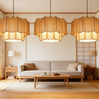 Nordic Minimalist Chandelier Wabi Sabi Style Hanging Lamp for Bedroom