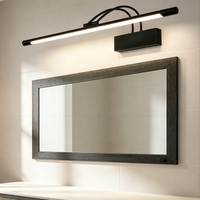 Adjustable Double Arm LED Vanity Light, Black Wall Mount Bathroom Mirror Light for Makeup Dressing Room