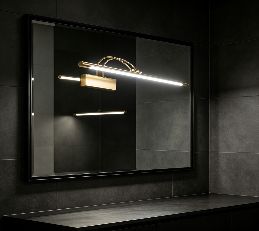 Dimmable LED Bathroom Vanity Light, Bendable Double Arm Wall Mount Mirror Lamp for Make-up Mirror