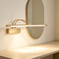 Dimmable LED Bathroom Vanity Light, Bendable Double Arm Wall Mount Mirror Lamp for Make-up Mirror