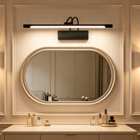 Adjustable Double Arm LED Vanity Light, Black Wall Mount Bathroom Mirror Light for Makeup Dressing Room