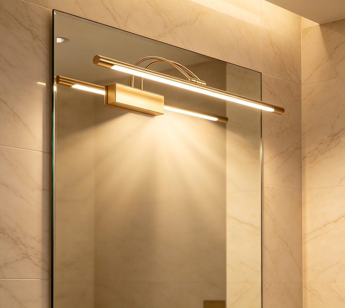 Dimmable LED Bathroom Vanity Light, Bendable Double Arm Wall Mount Mirror Lamp for Make-up Mirror