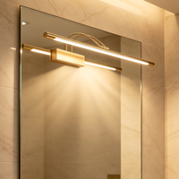 Dimmable LED Bathroom Vanity Light, Bendable Double Arm Wall Mount Mirror Lamp for Make-up Mirror