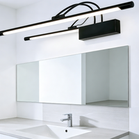 Adjustable Double Arm LED Vanity Light, Black Wall Mount Bathroom Mirror Light for Makeup Dressing Room