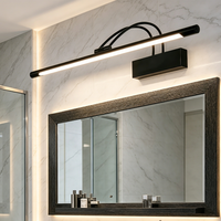 Adjustable Double Arm LED Vanity Light, Black Wall Mount Bathroom Mirror Light for Makeup Dressing Room