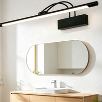 Adjustable Double Arm LED Vanity Light, Black Wall Mount Bathroom Mirror Light for Makeup Dressing Room