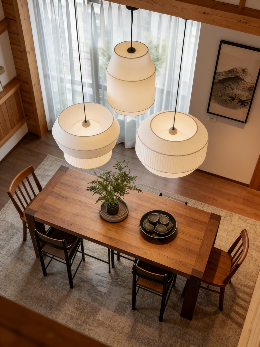 Black Farmhouse Chandelier 6-Light Rustic Pendant Lighting for Hallway