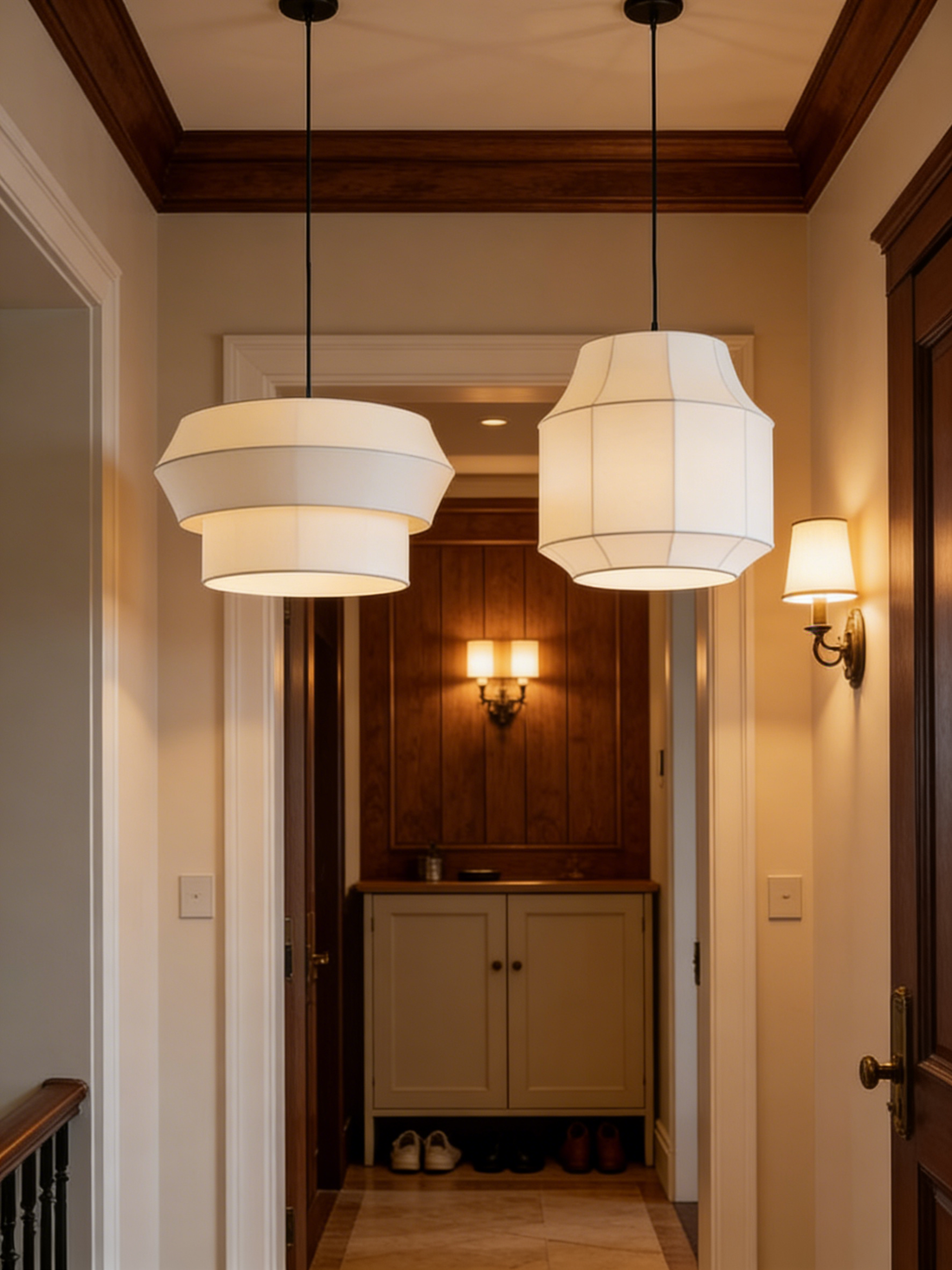 Black Farmhouse Chandelier 6-Light Rustic Pendant Lighting for Hallway
