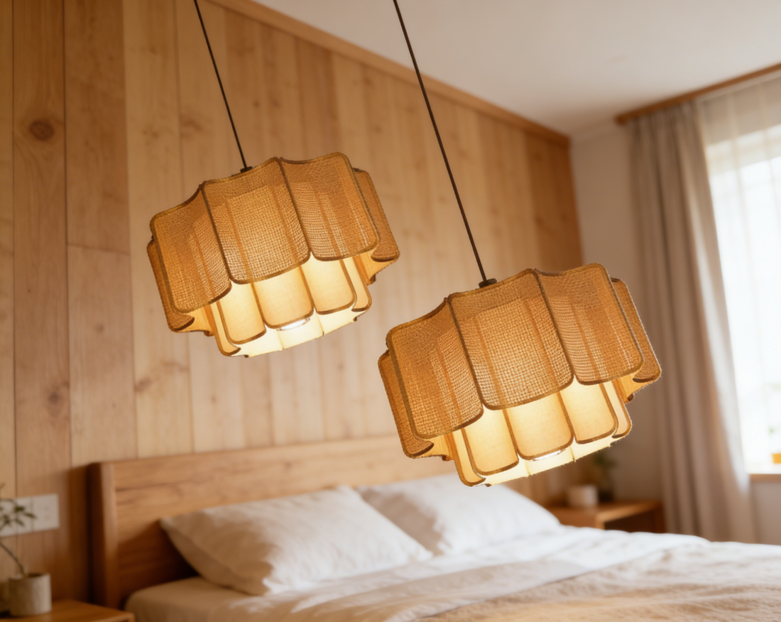 Nordic Minimalist Chandelier Wabi Sabi Style Hanging Lamp for Bedroom