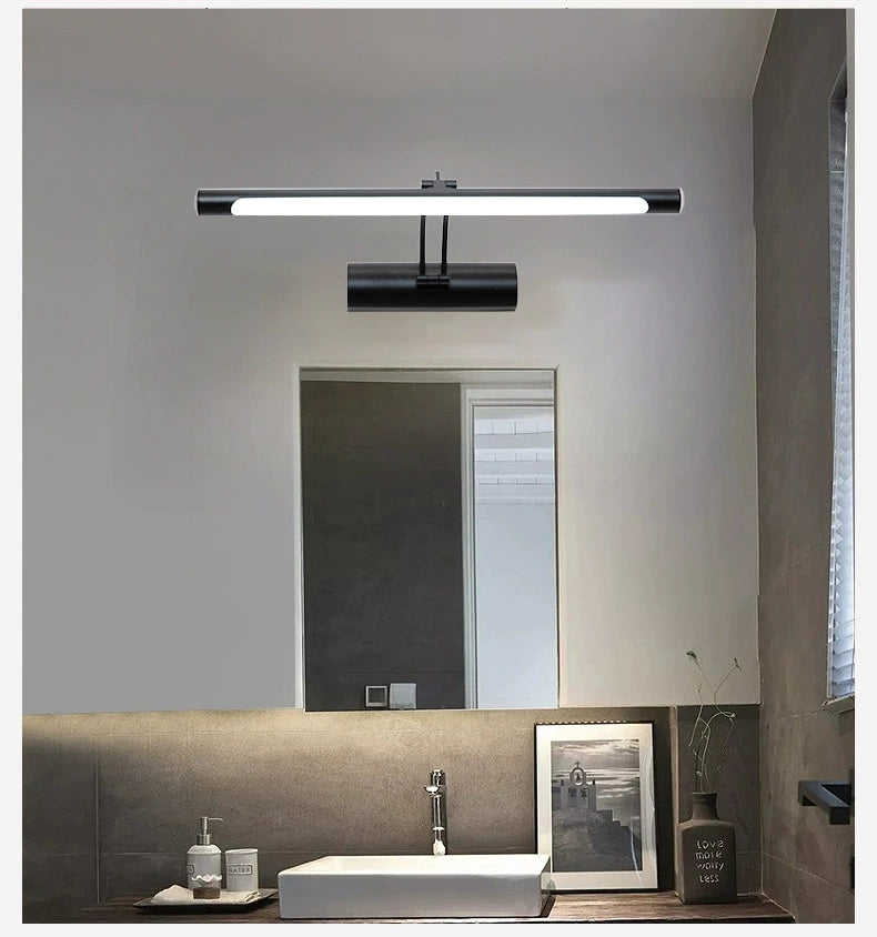 Sleek Wall Mount Bathroom Vanity Light, Dimmable LED Mirror Lighting for Bathroom Countertop